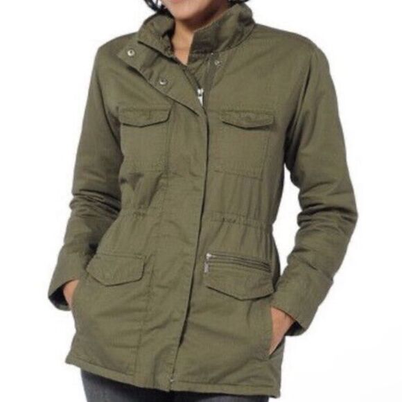 Toad & Co. Horny Toad Olive Green Utility Jacket w/Plaid Interior (Size: Small) - Picture 1 of 16
